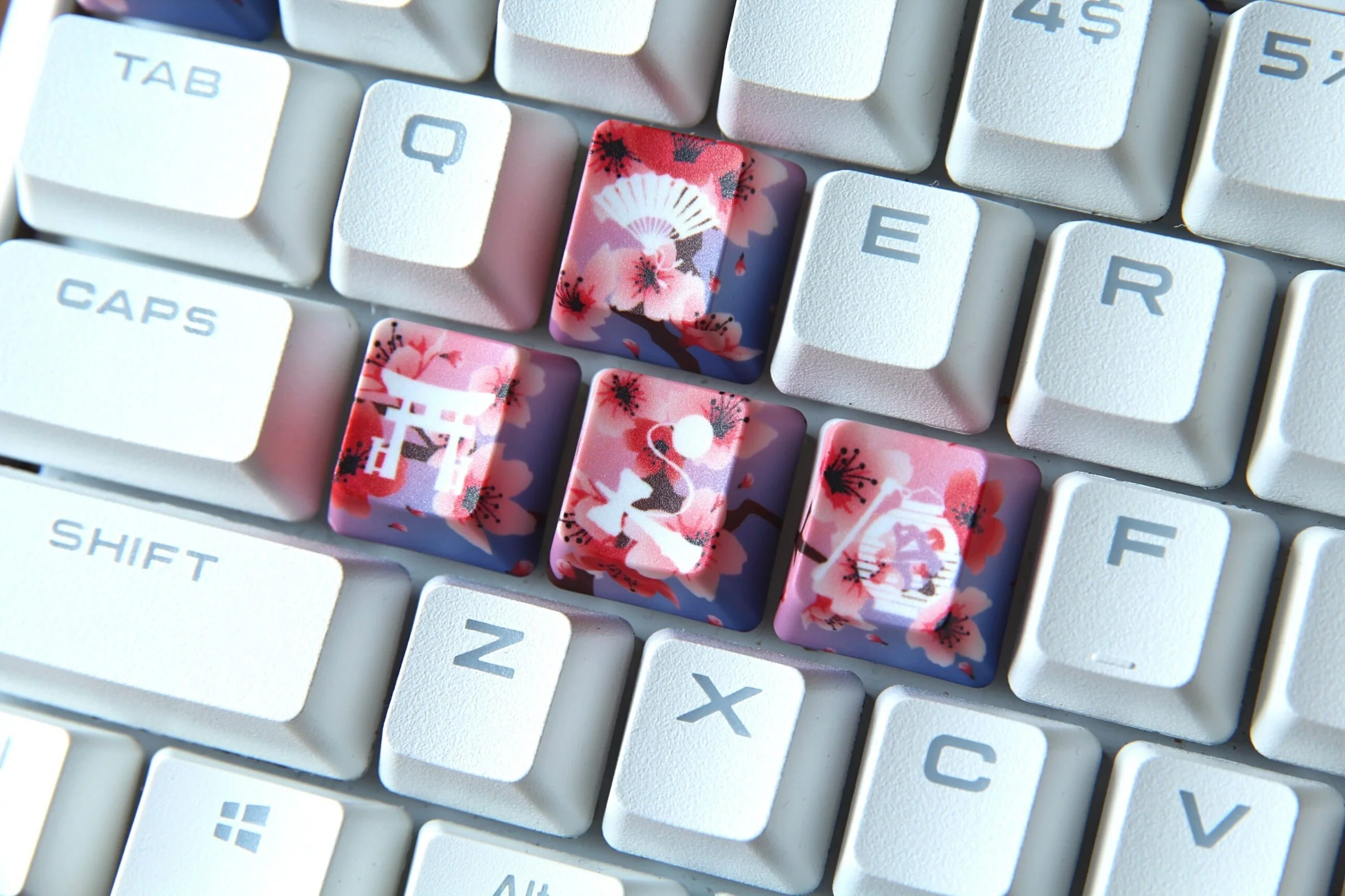 Traitors Sakura Shiro 6 Key OEM Profile Dye Sub Keycap Set - Image 9
