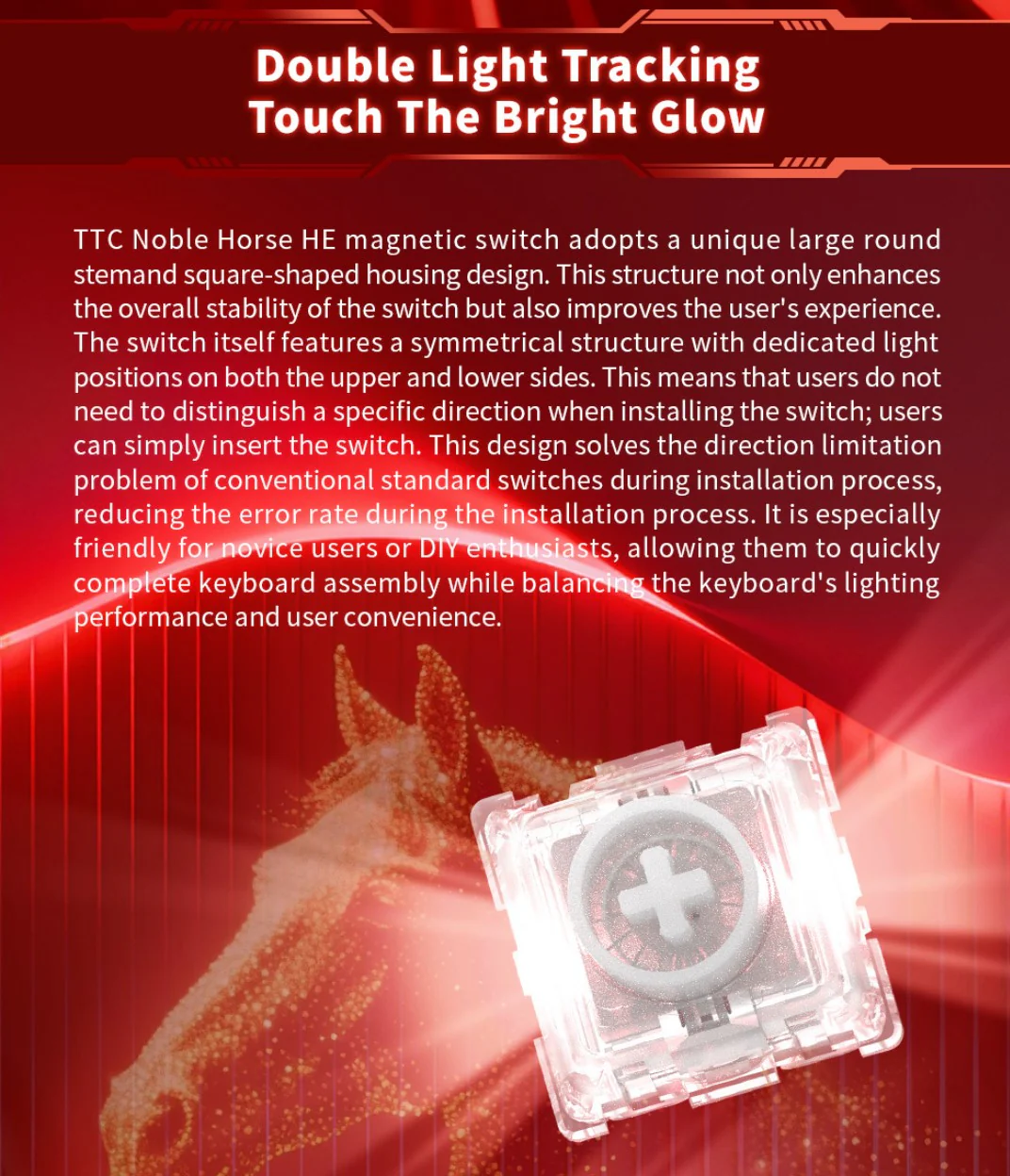 TTC Noble Horse HE Clip Clop Sound 35g Linear Plate Mount Switch - Image 5