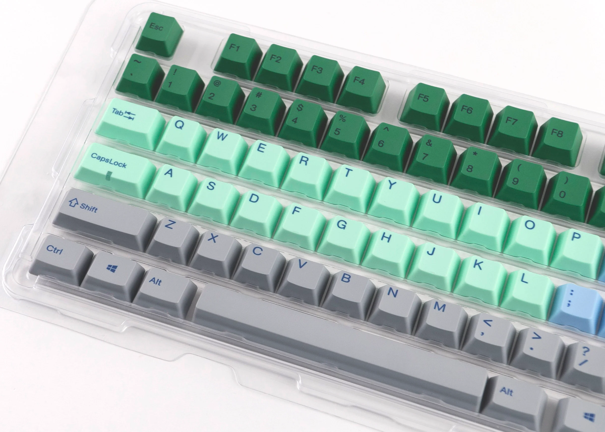 Varmilo Blue / Green / Grey Rivulet 108 Key Varmilo Profile Dye Sub PBT Keycap Set - Image 7