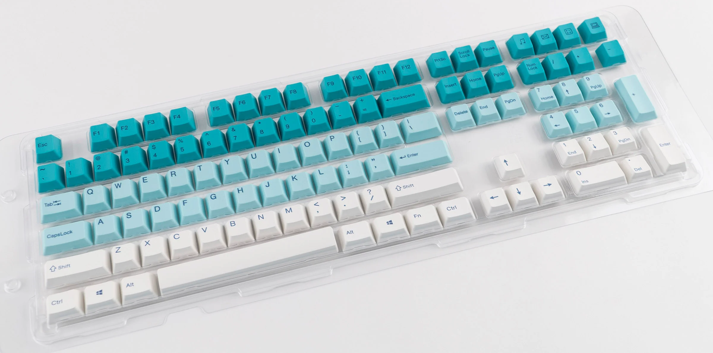 Varmilo Teal / White 108 Key Varmilo Profile Dye Sub PBT Keycap Set - Image 7
