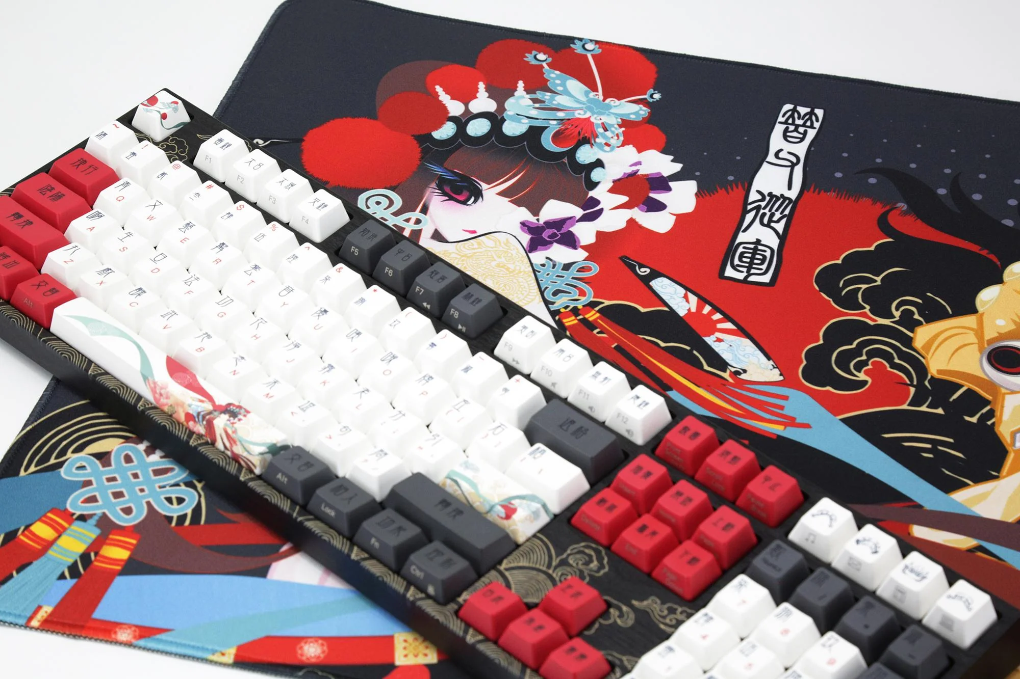 Varmilo Extra Large Mulan Beijing Opera Desk Mat with Stitched Edges - Image 8