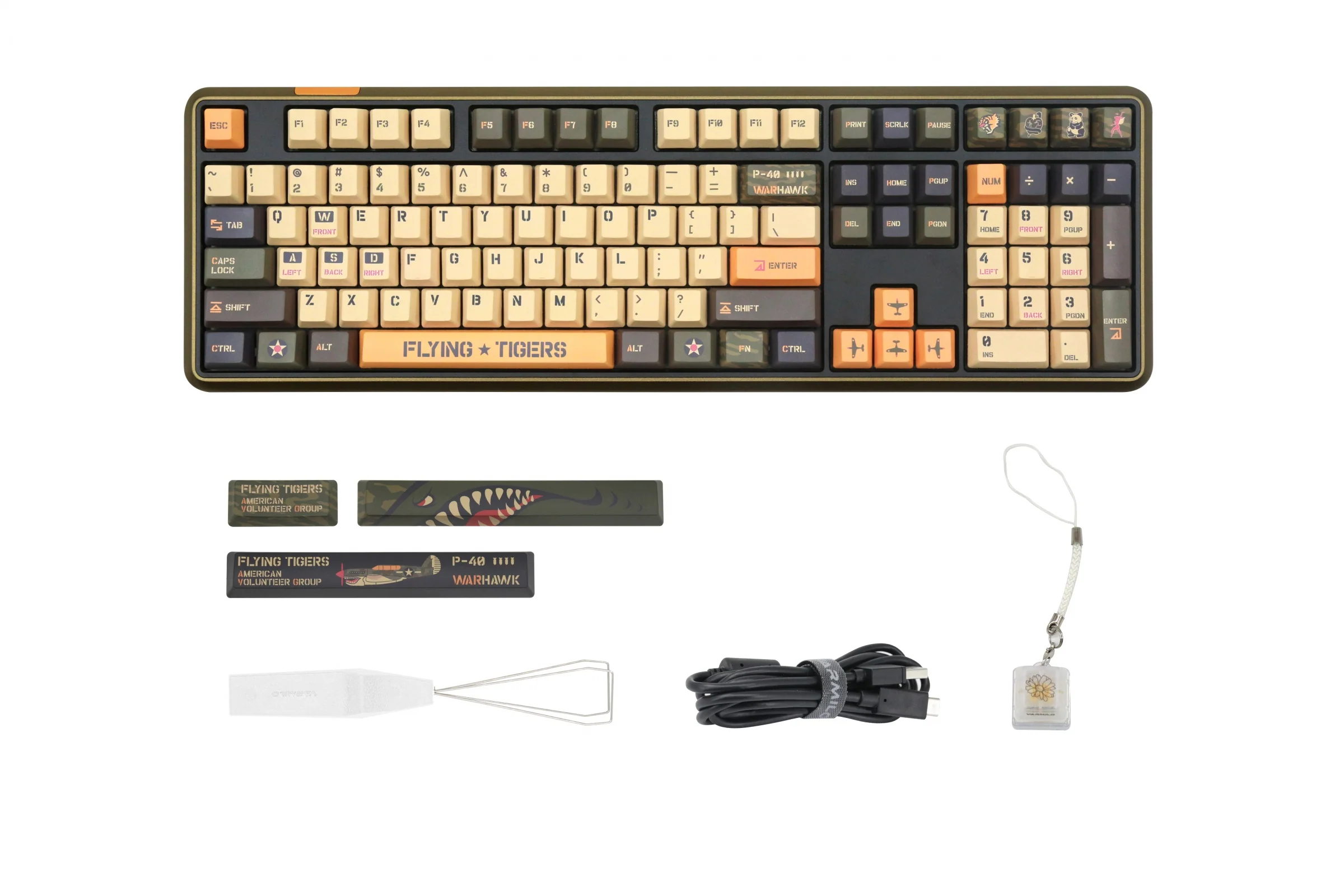 Varmilo Sword 2-108 Flying Tigers White LED Dye Sub PBT Aluminum Mechanical Keyboard - Image 6