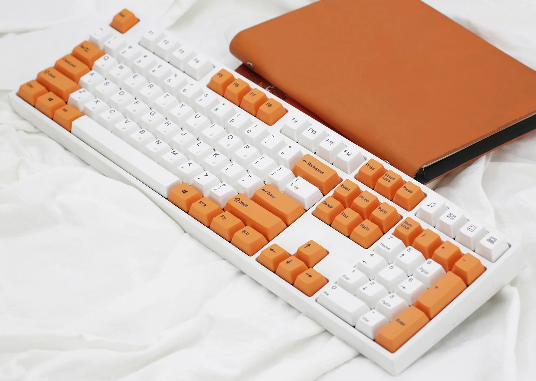 Varmilo VA108M Orange and White White LED Dye Sub PBT Mechanical Keyboard - Image 2