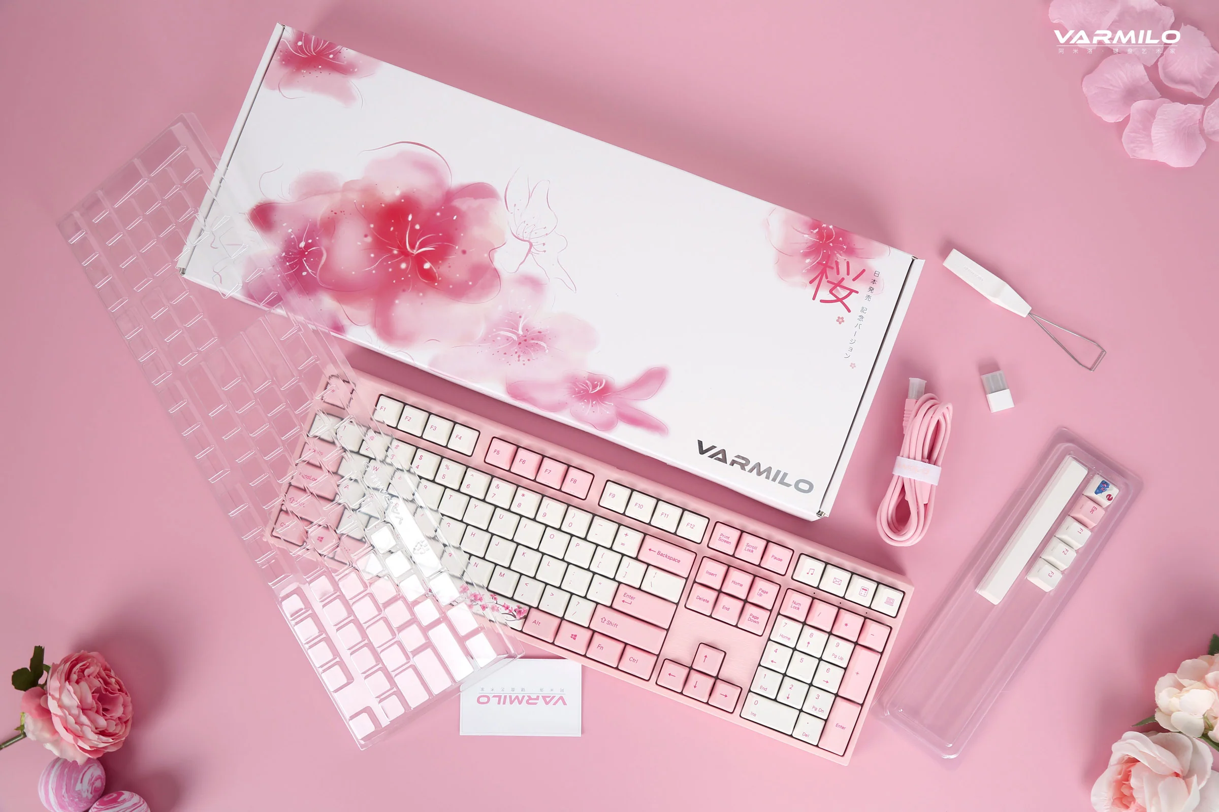 Varmilo VA Series V2 Sakura R1 Pink LED Mechanical Keyboard - Image 8