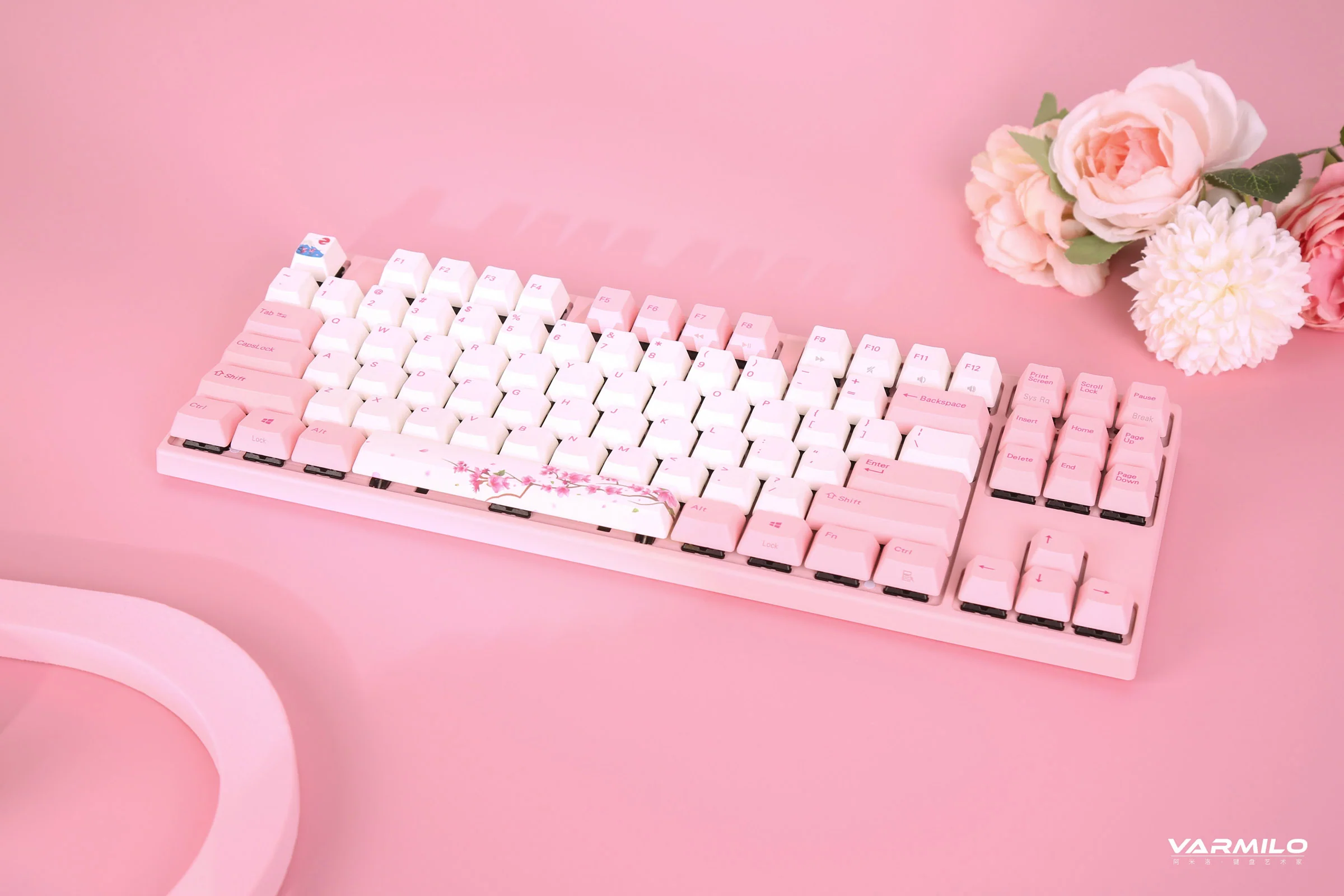 Varmilo MA Series V2 Sakura R1 White LED TKL EC Mechanical Keyboard - Image 6