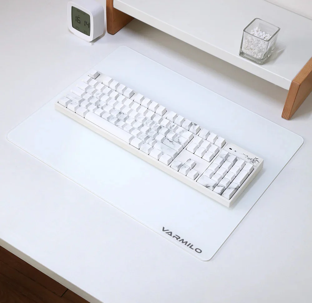 Varmilo White Tempered Glass Mouse Pad - Image 4