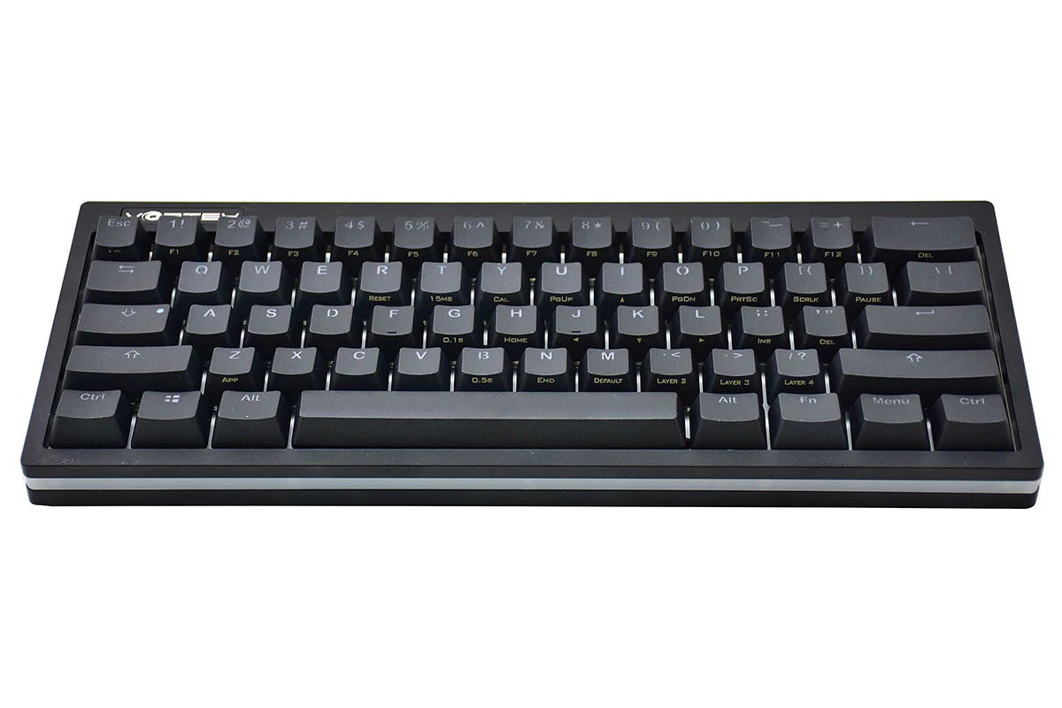 Vortex POK3R Black LE Frosted White Border RGB LED 60% Double Shot PBT Mechanical Keyboard