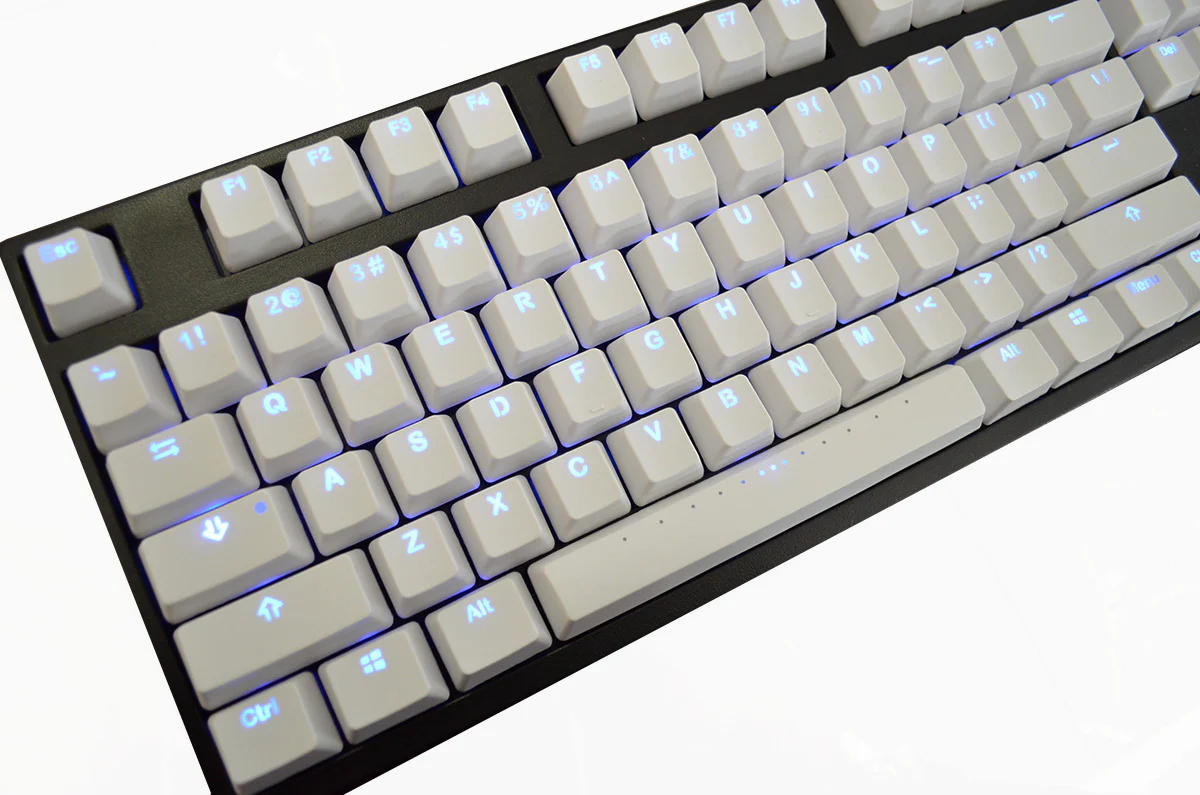 Vortex White Backlit 126 Key Double Shot PBT Keycap Set - Image 3