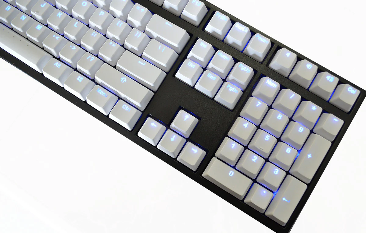 Vortex White Backlit 126 Key Double Shot PBT Keycap Set - Image 4