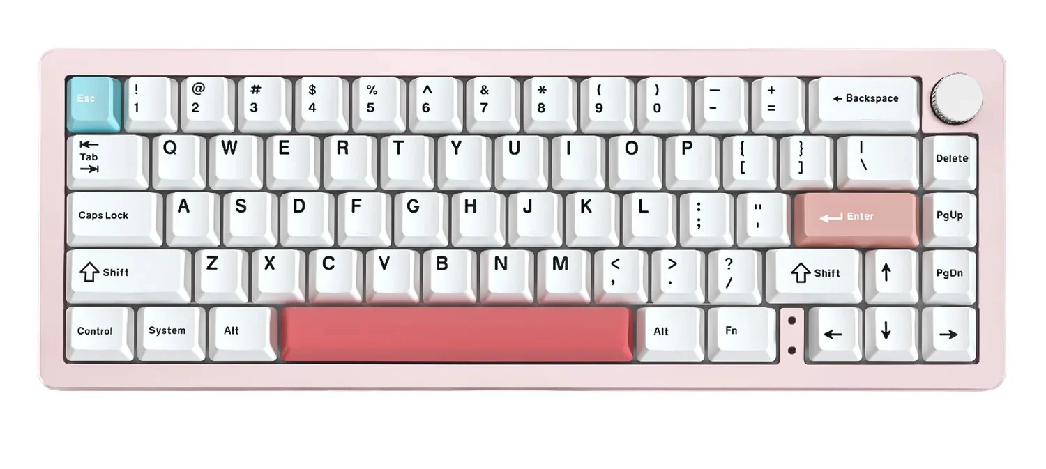 Yunzii AL66 Pink Aluminum 65% Hotswap Bluetooth + 2.4 GHz. RGB Mechanical Keyboard