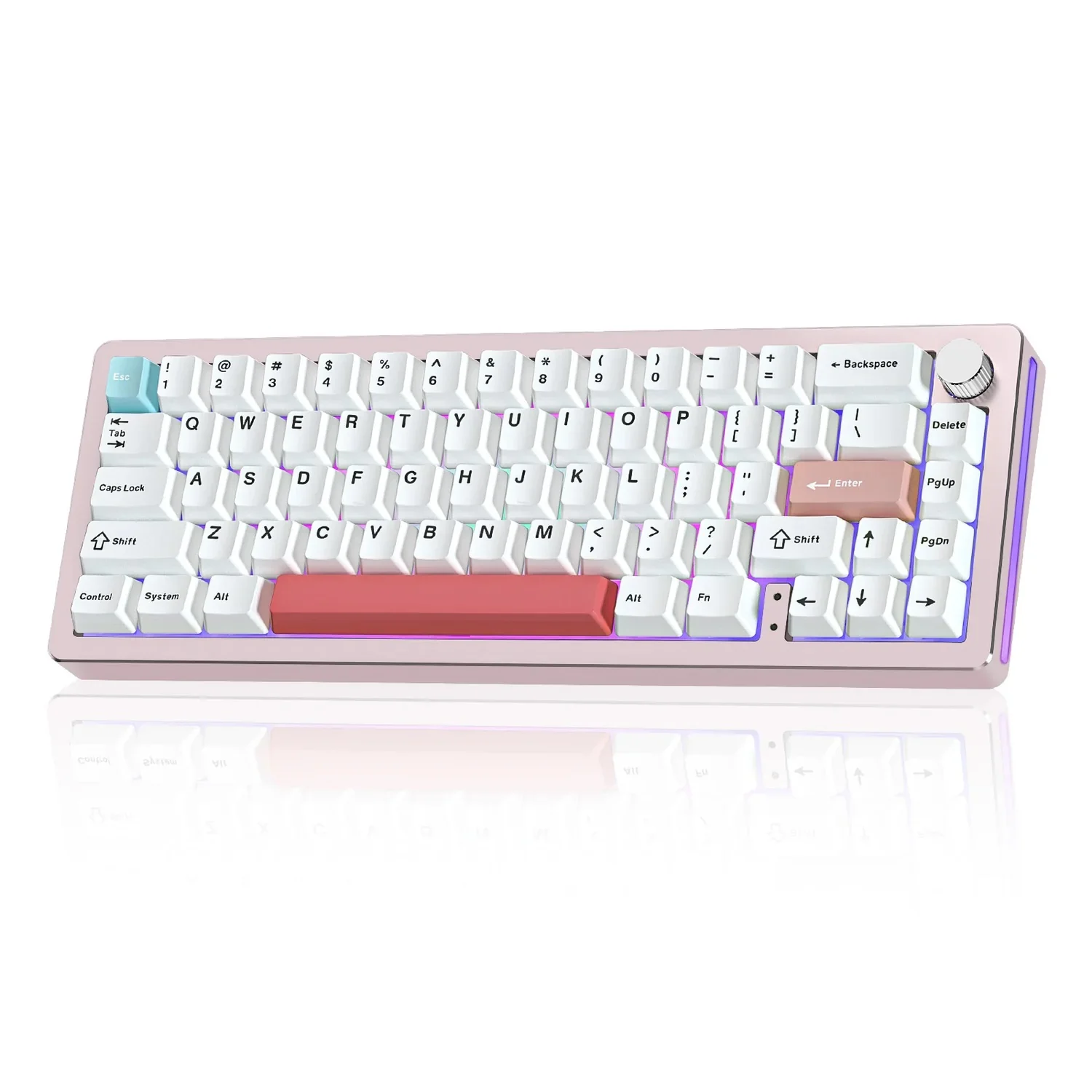 Yunzii AL66 Pink Aluminum 65% Hotswap Bluetooth + 2.4 GHz. RGB Mechanical Keyboard - Image 2