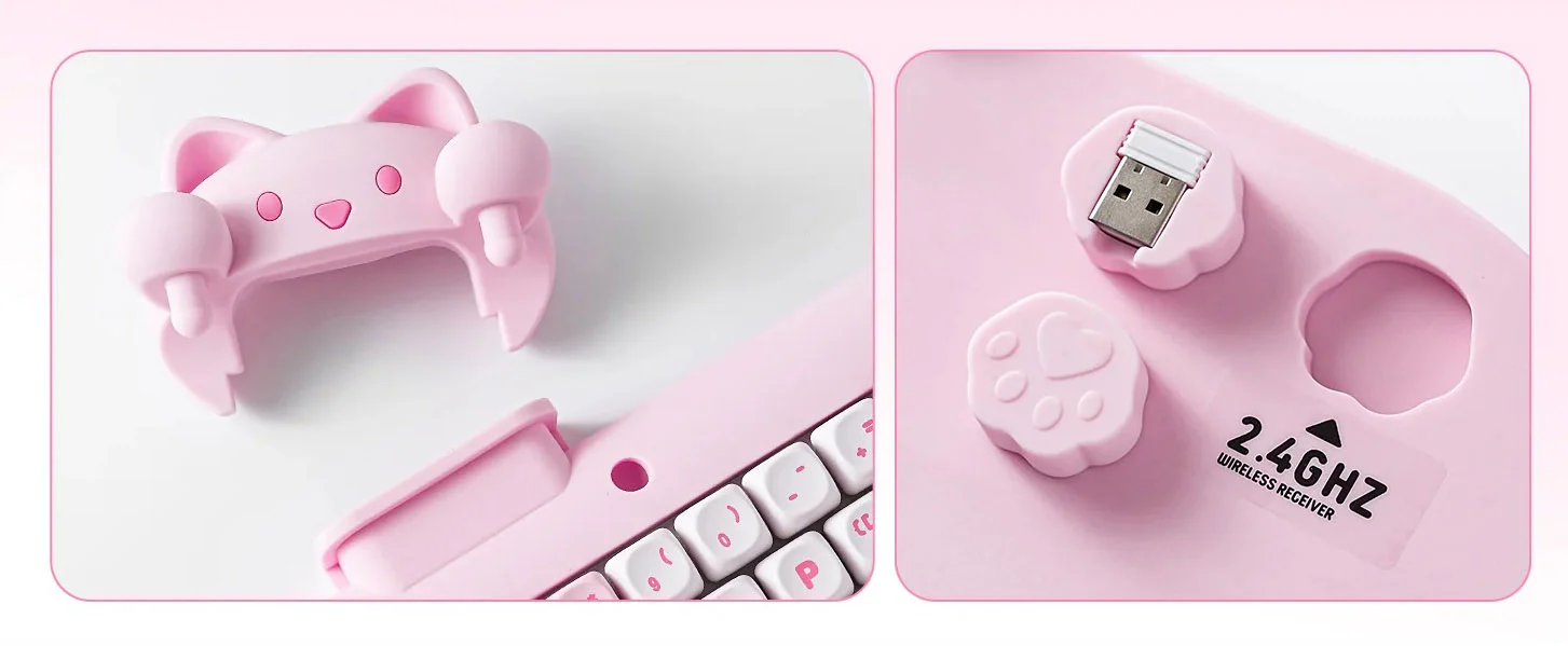Yunzii C68 Cat Silicone 65% Hotswap Bluetooth + 2.4 GHz. RGB Mechanical Keyboard - Image 5